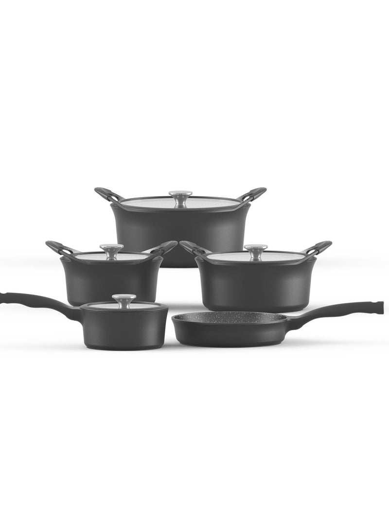 PERFECT KITCHEN 9-PCS COOKWARE Set BLACK - Image 3